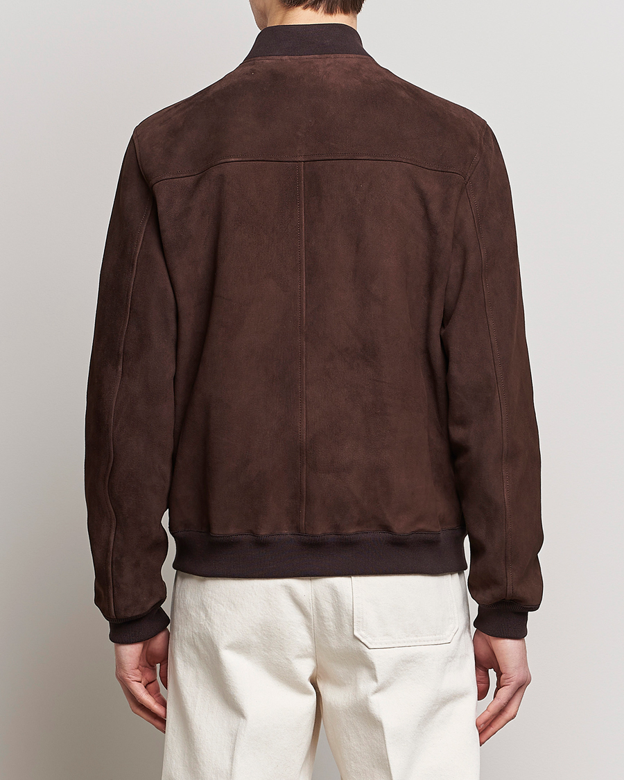 Herr | Jackor | Valstar | Suede Bomber Jacket Dark Brown