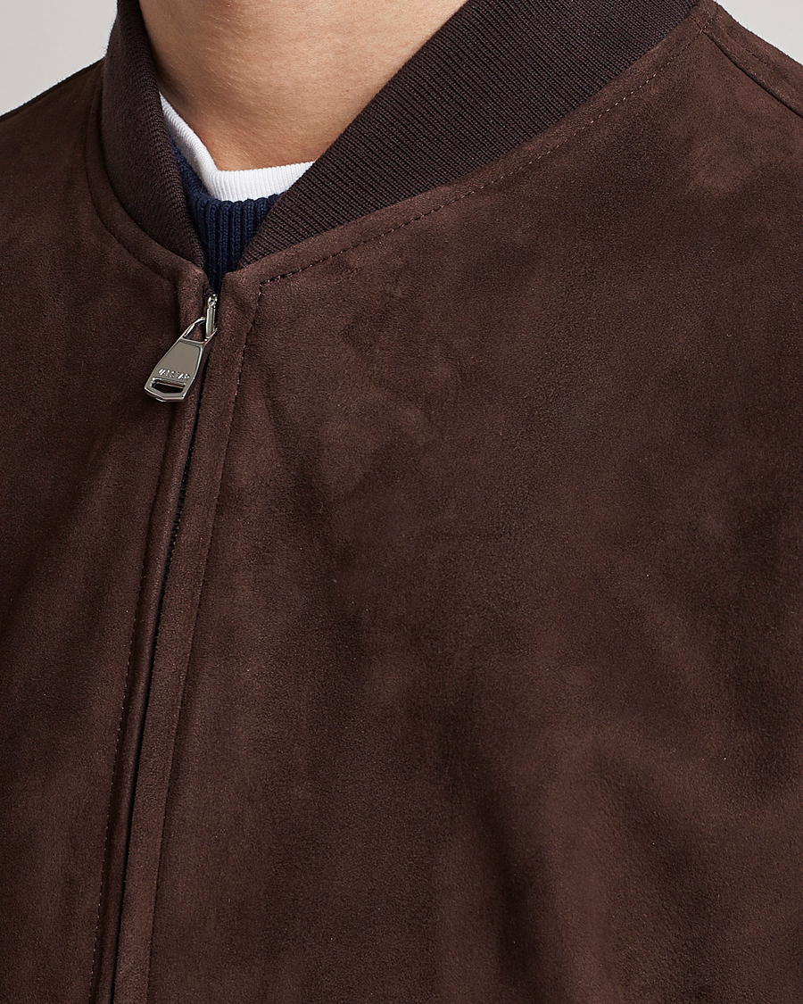 Herr | Jackor | Valstar | Suede Bomber Jacket Dark Brown