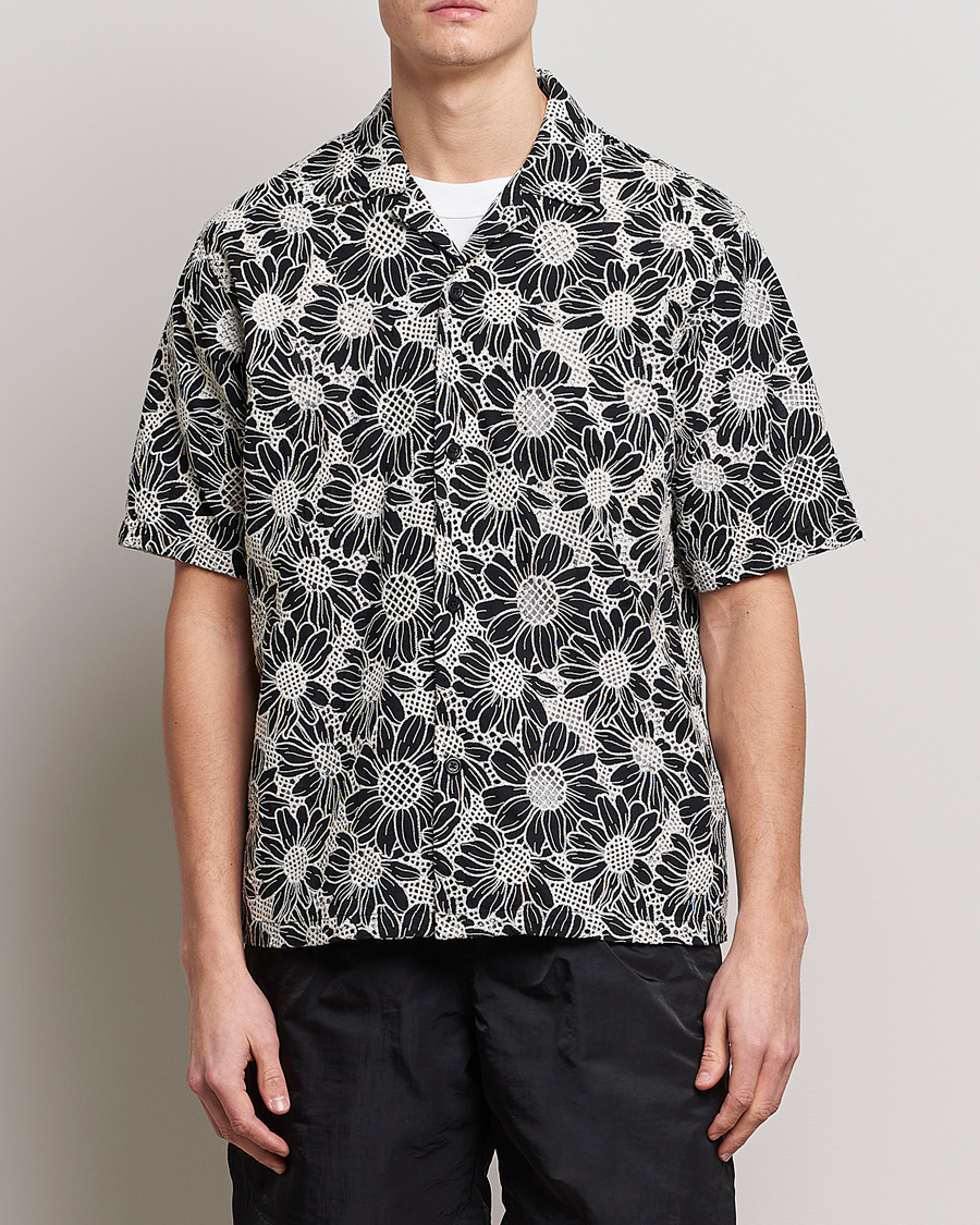 Herr | Sunflower | Sunflower | Cayo Floral Short Sleeve Shirt Black