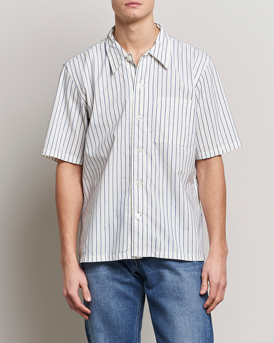 Herr | Skjortor | Sunflower | Spacey Striped Camp Shirt Blue/White