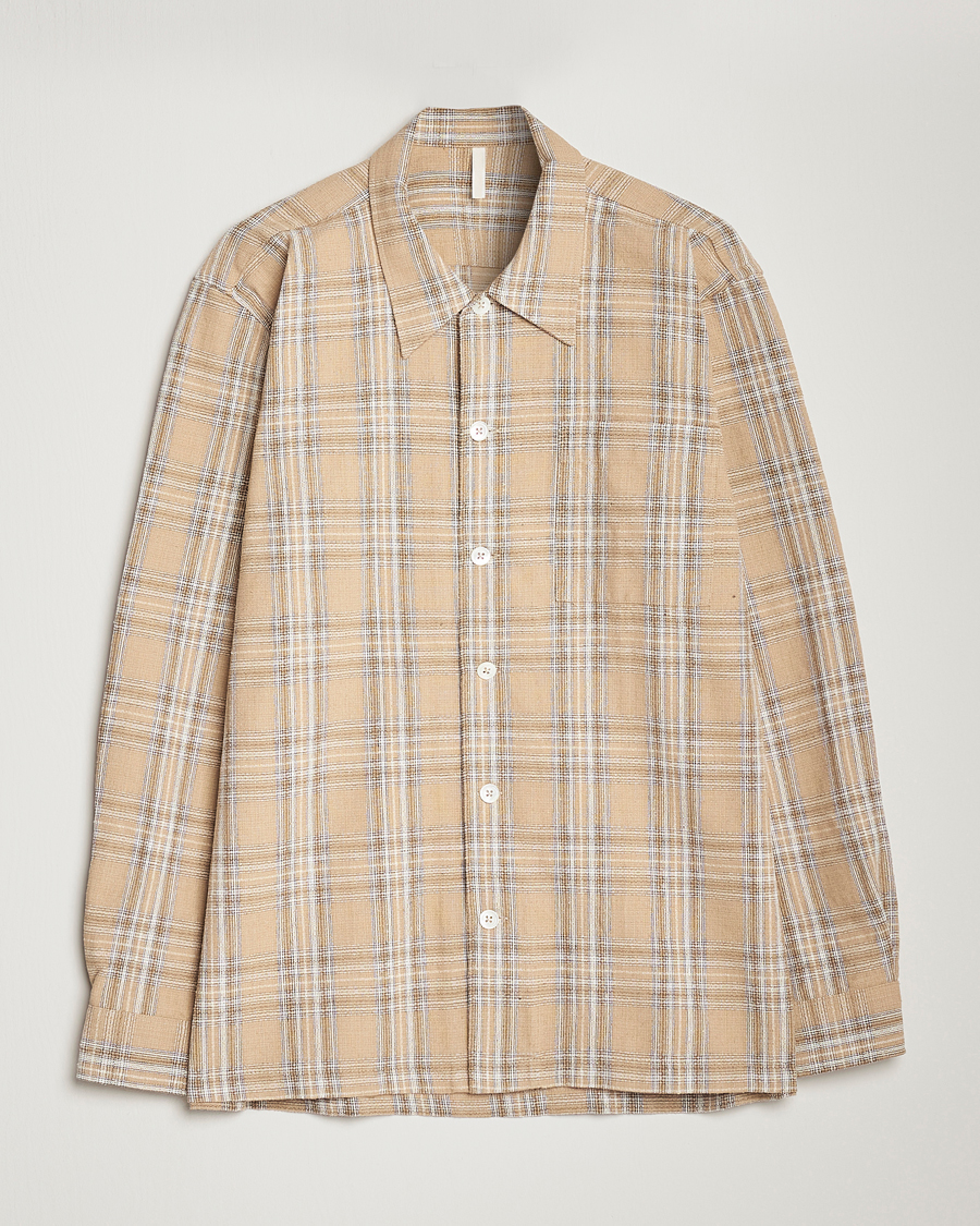 Herr | Skjortor | Sunflower | Spacey Long Sleeve Shirt Khaki Check