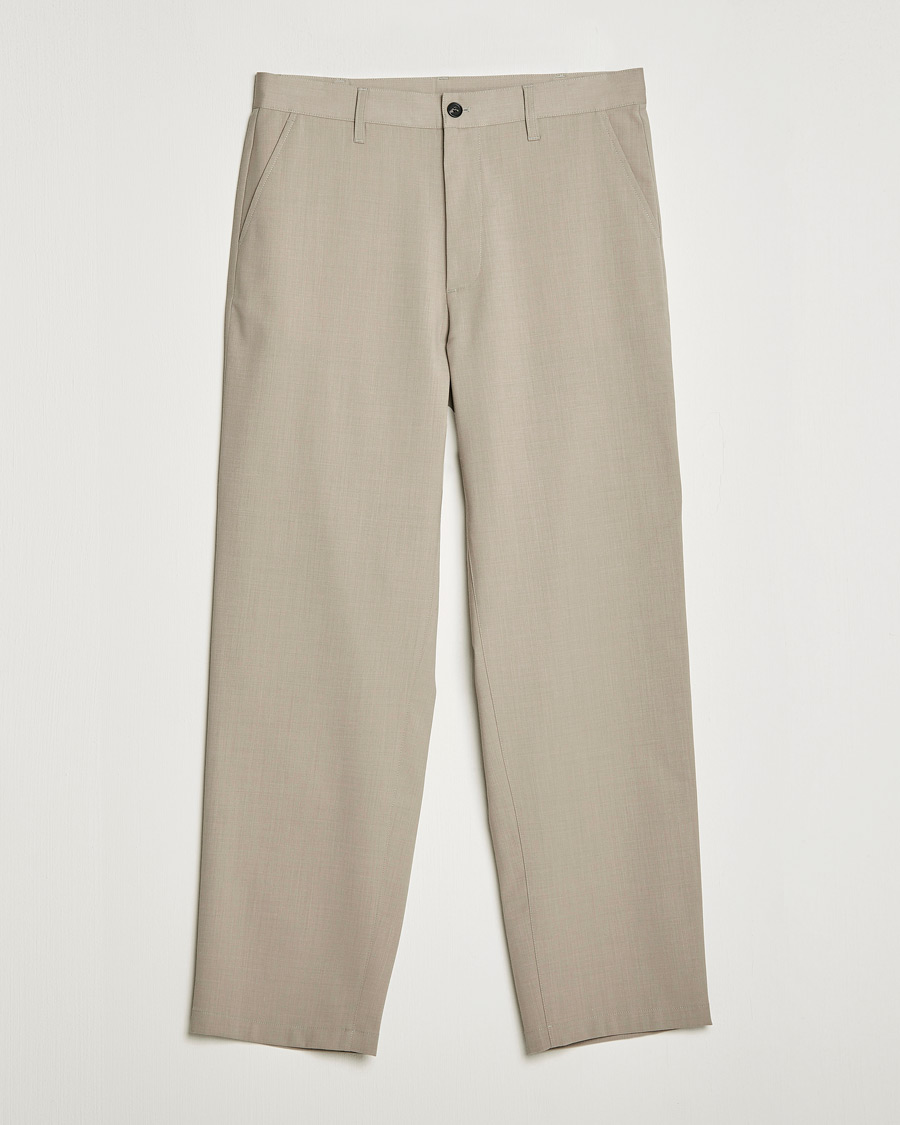 Herr | Byxor | Sunflower | Soft Wool Trousers Khaki