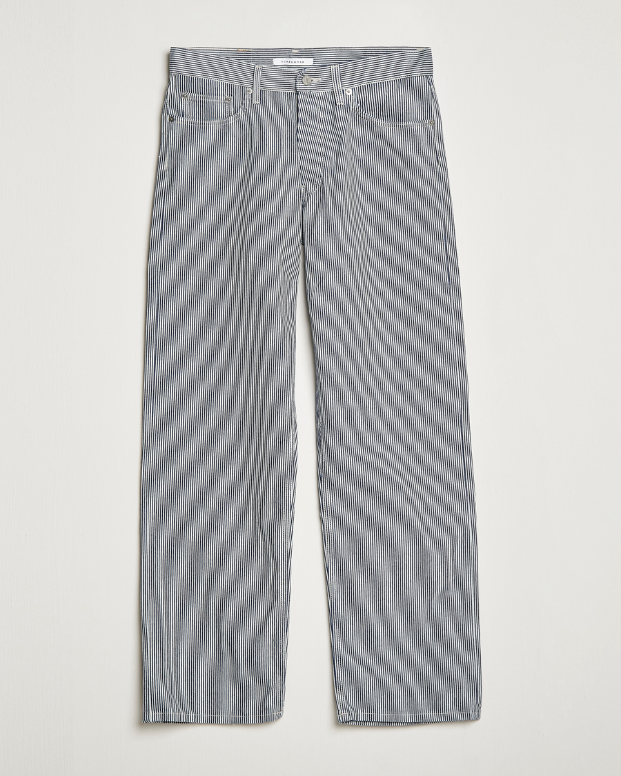 Herr | Byxor | Sunflower | Loose 5-Pocket Pants Hickory Stripe