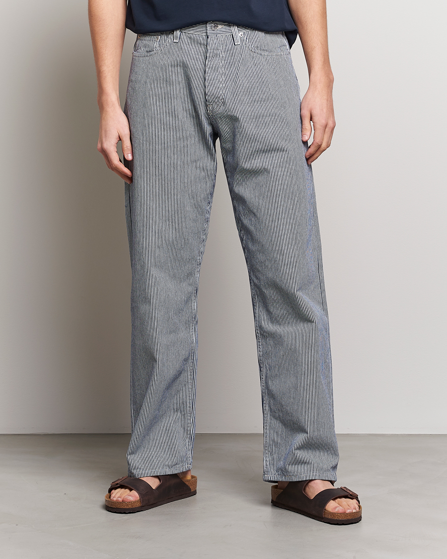 Herr | Byxor | Sunflower | Loose 5-Pocket Pants Hickory Stripe