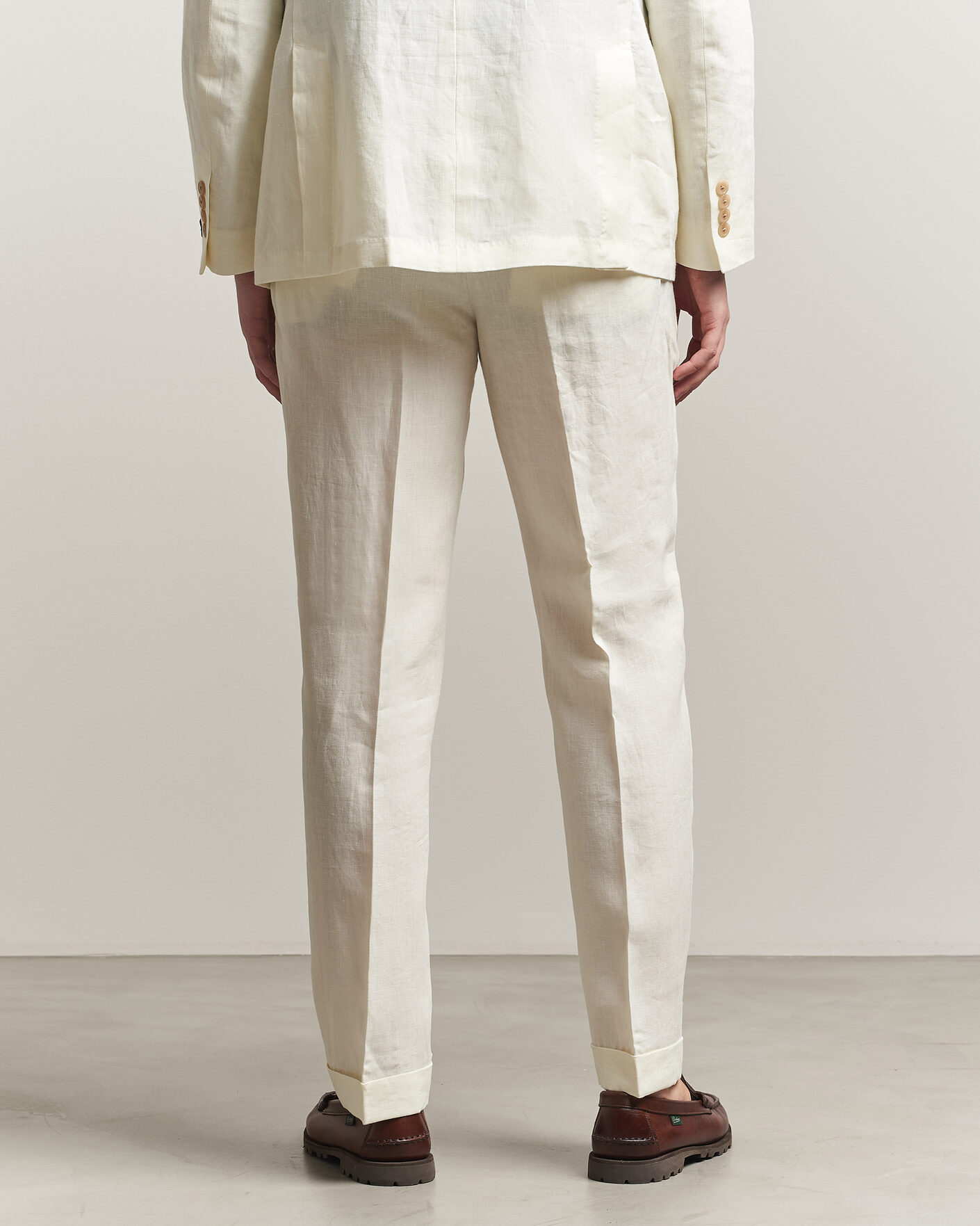 Herr | Byxor | Polo Ralph Lauren | Linen Pleated Trousers Cream