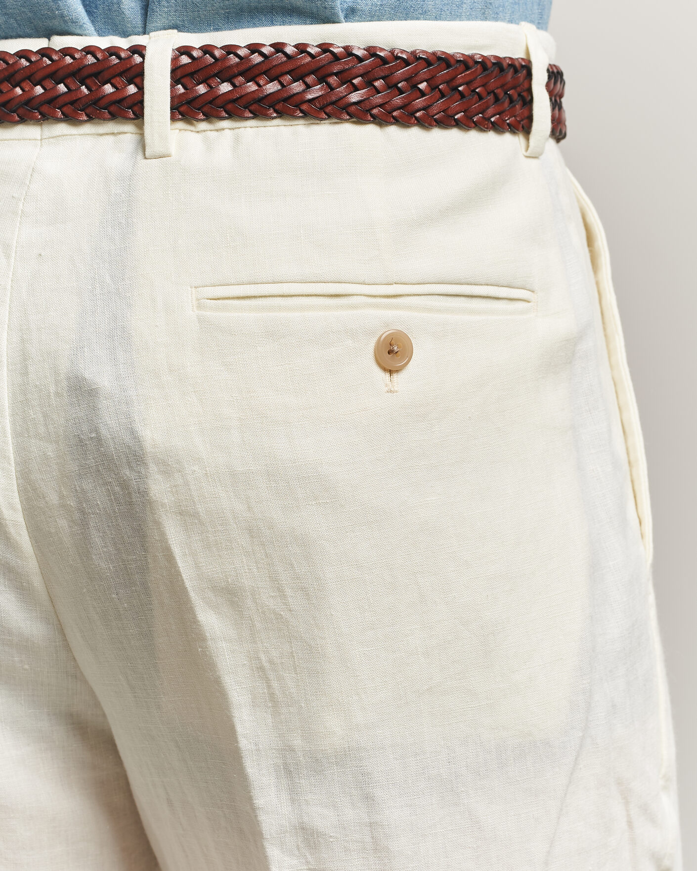 Herr | Byxor | Polo Ralph Lauren | Linen Pleated Trousers Cream