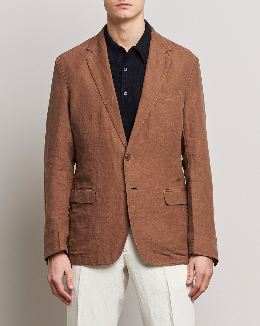 Herr | Linnekavajer | Polo Ralph Lauren | Linen Sportcoat Luggage Brown