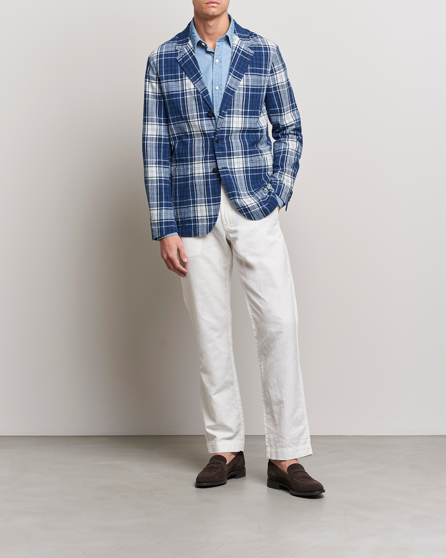 Herr | Kavajer | Polo Ralph Lauren | Madras Indigo Checked Sportcoat Blue Multi