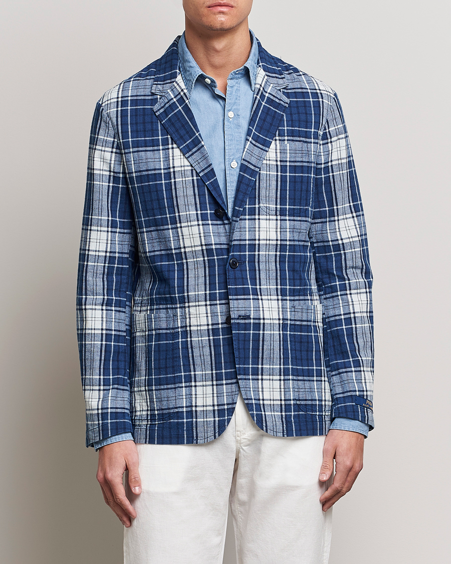 Herr | Bomullskavajer | Polo Ralph Lauren | Madras Indigo Checked Sportcoat Blue Multi