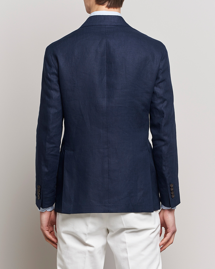Herr | Kavajer | Polo Ralph Lauren | Linen Double Breasted Sportcoat Dark Navy