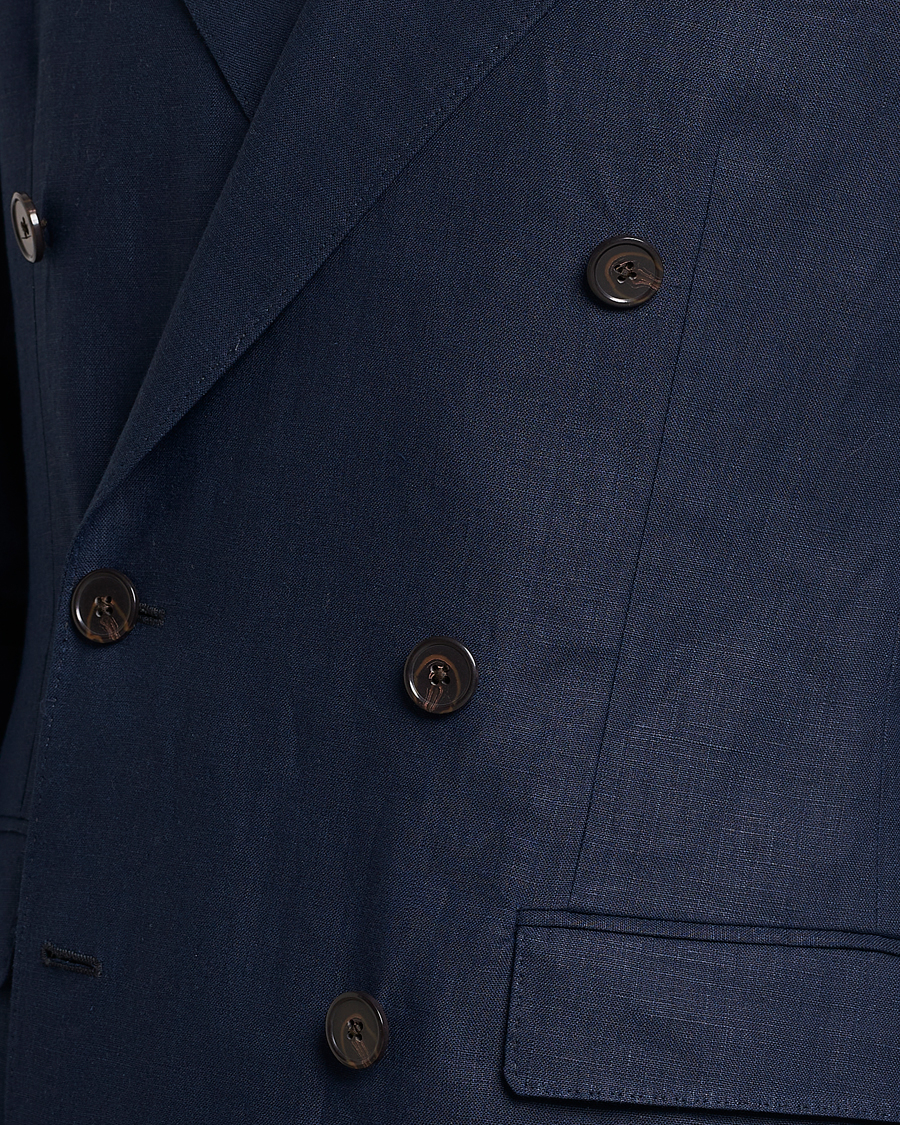 Herr | Kavajer | Polo Ralph Lauren | Linen Double Breasted Sportcoat Dark Navy
