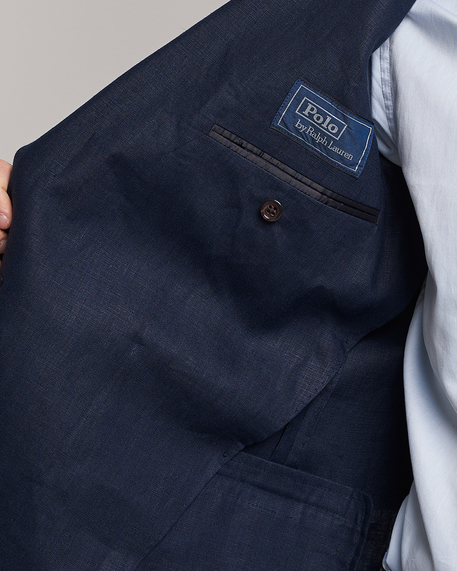 Herr | Kavajer | Polo Ralph Lauren | Linen Double Breasted Sportcoat Dark Navy