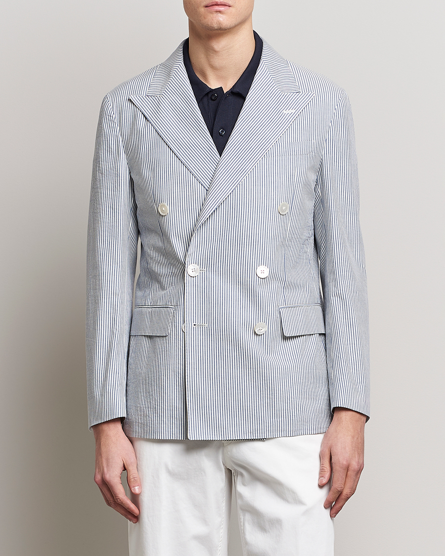 Herr |  | Polo Ralph Lauren | Cotton Seersucker Sportcoat Cream/Antique Blue