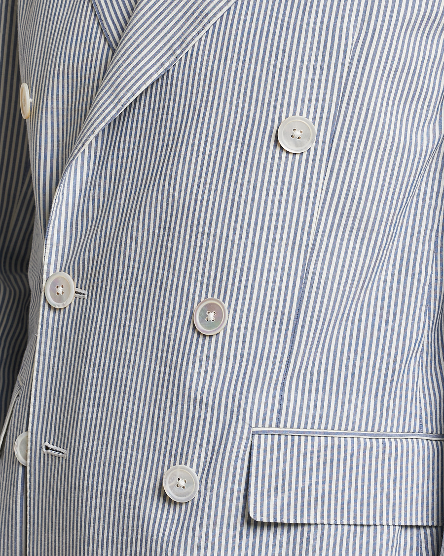 Herr | Kavajer | Polo Ralph Lauren | Cotton Seersucker Sportcoat Cream/Antique Blue