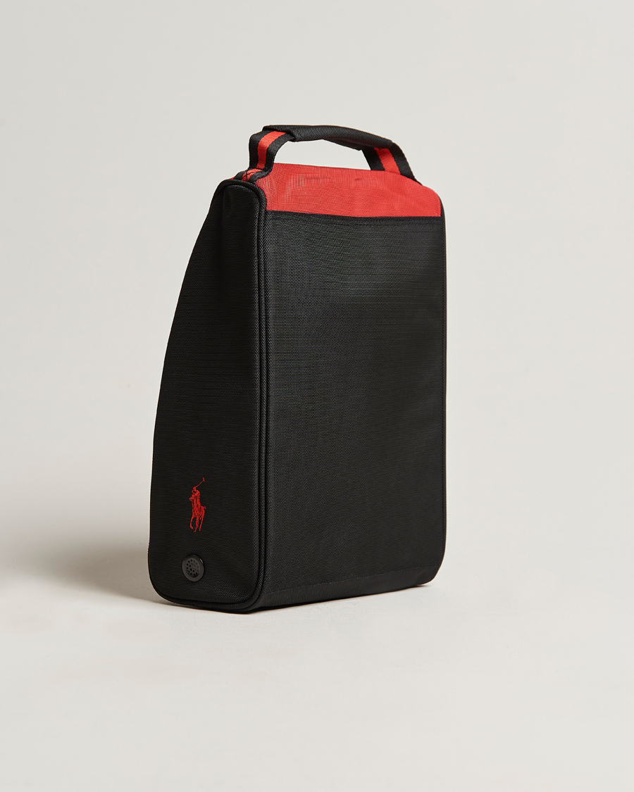 Herr | RLX Ralph Lauren Golf Shoe Bag Black/Red | RLX Ralph Lauren | Golf Shoe Bag Black/Red