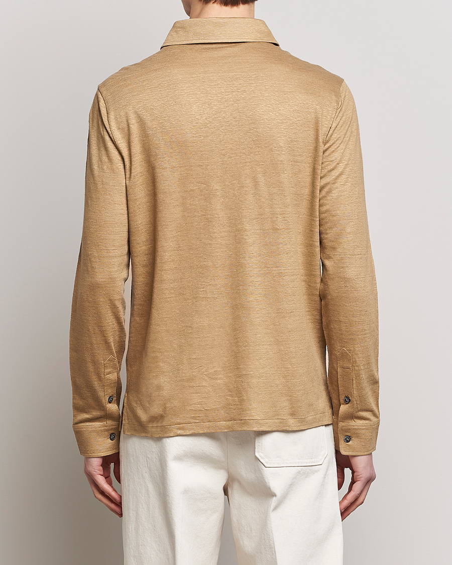 Herr | Tröjor | Ralph Lauren Purple Label | Linen Jersey Popover Icon Khaki