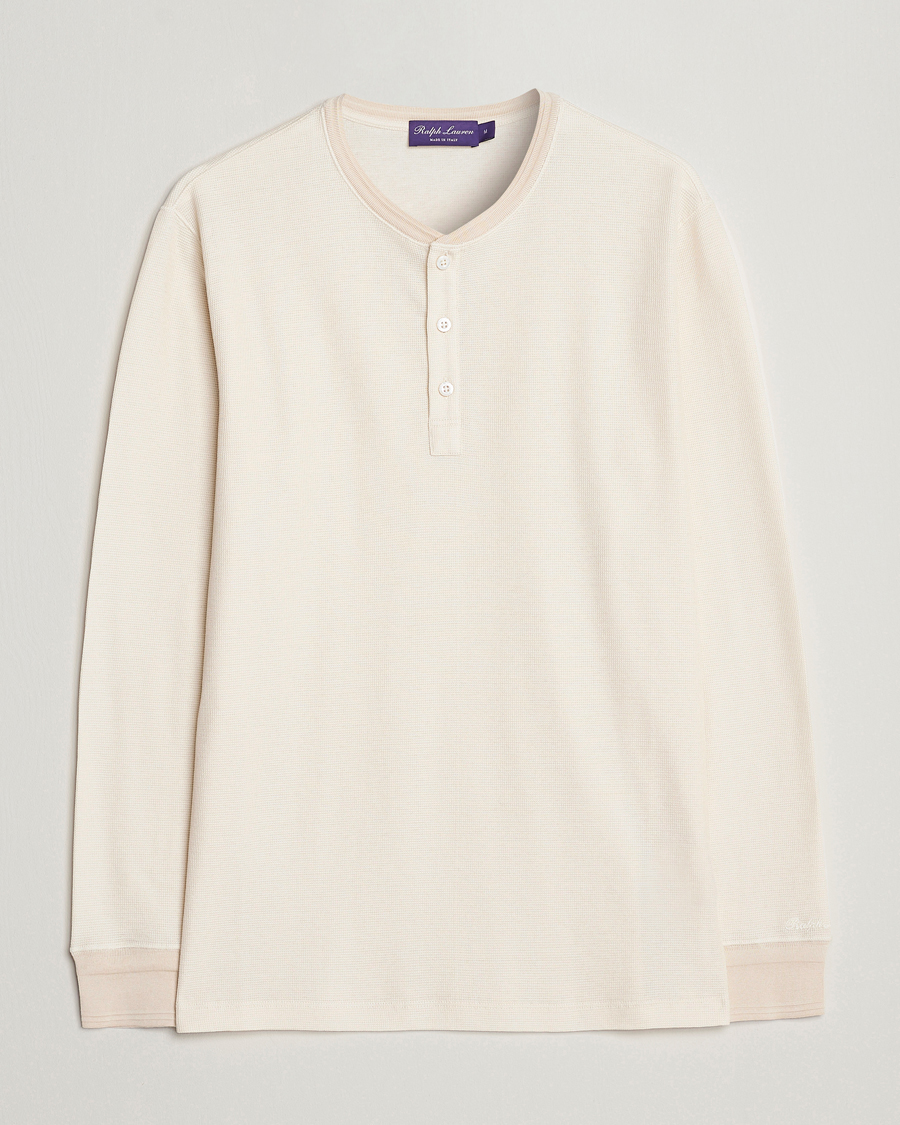 Herr | Tröjor | Ralph Lauren Purple Label | Cotton/Silk Henley Cream