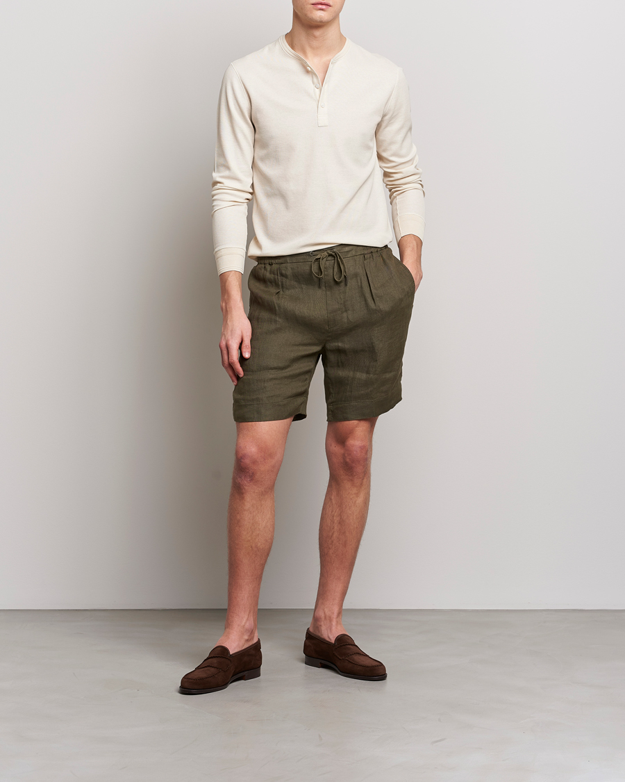 Herr | Tröjor | Ralph Lauren Purple Label | Cotton/Silk Henley Cream