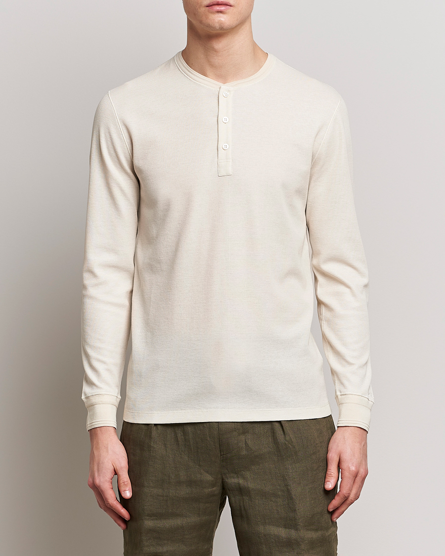 Herr | Tröjor | Ralph Lauren Purple Label | Cotton/Silk Henley Cream