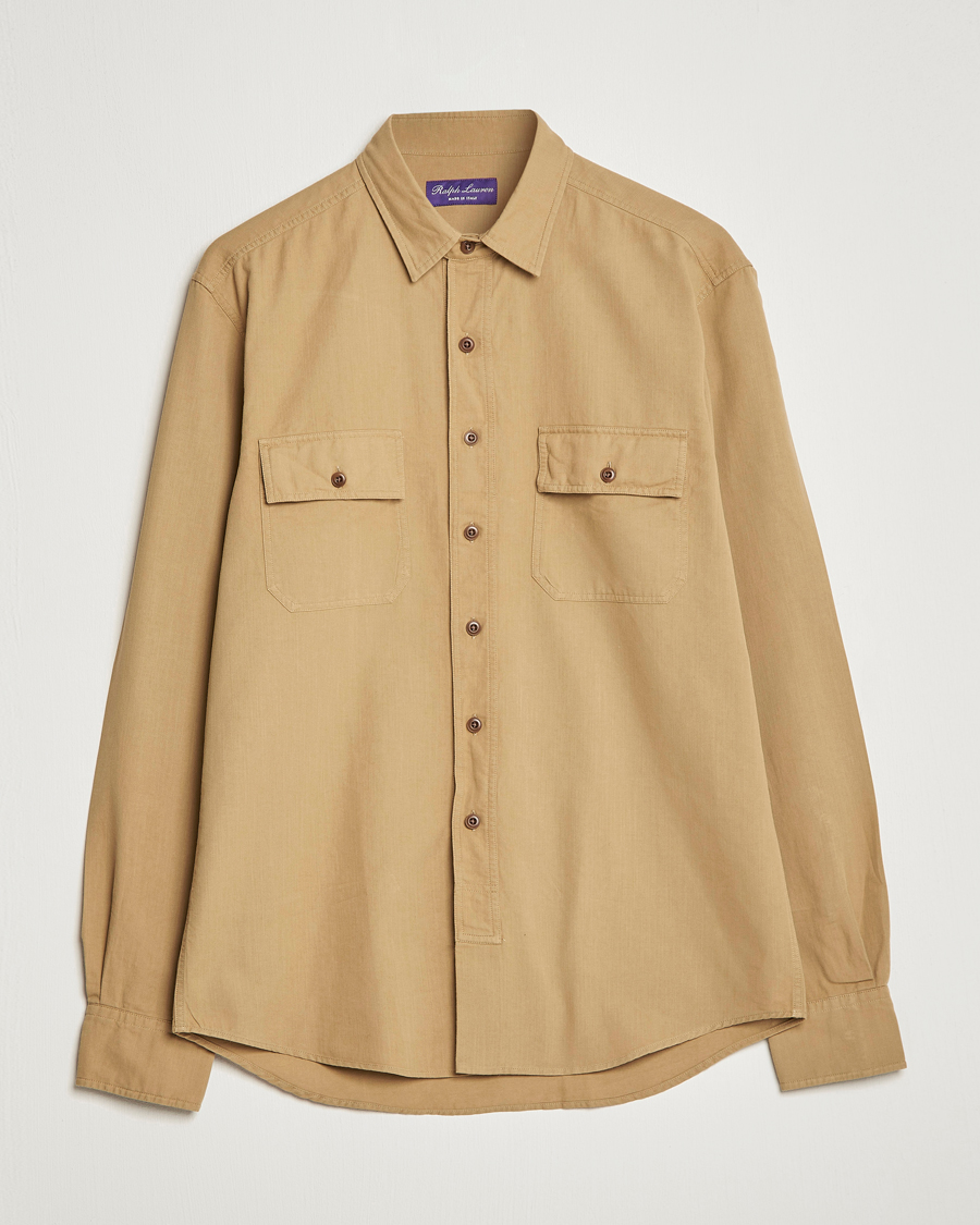 Herr | Skjortor | Ralph Lauren Purple Label | Cotton Explorer Shirt Khaki