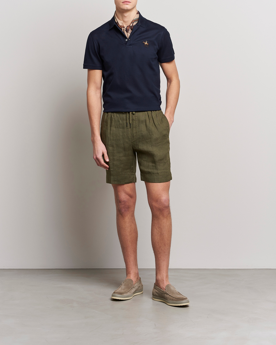 Herr | Shorts | Ralph Lauren Purple Label | Rumpled Linen Shorts Olive