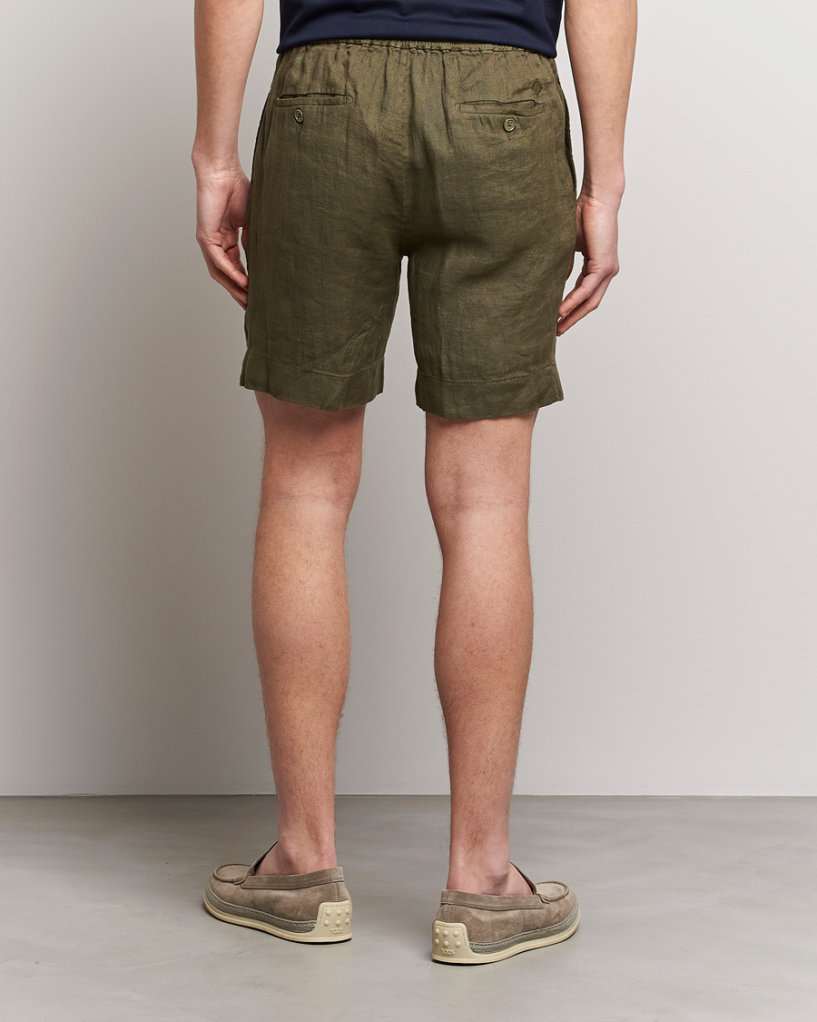 Herr | Shorts | Ralph Lauren Purple Label | Rumpled Linen Shorts Olive