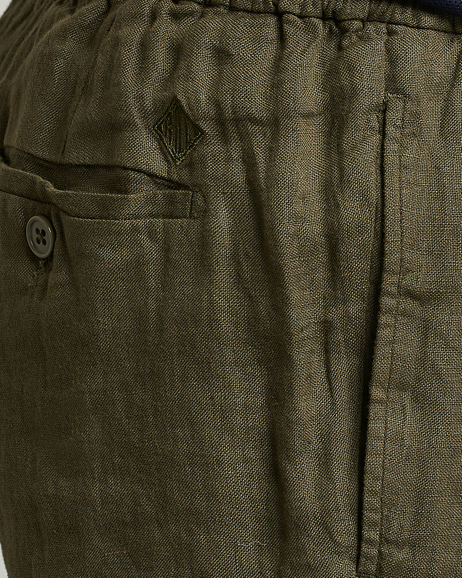 Herr | Shorts | Ralph Lauren Purple Label | Rumpled Linen Shorts Olive