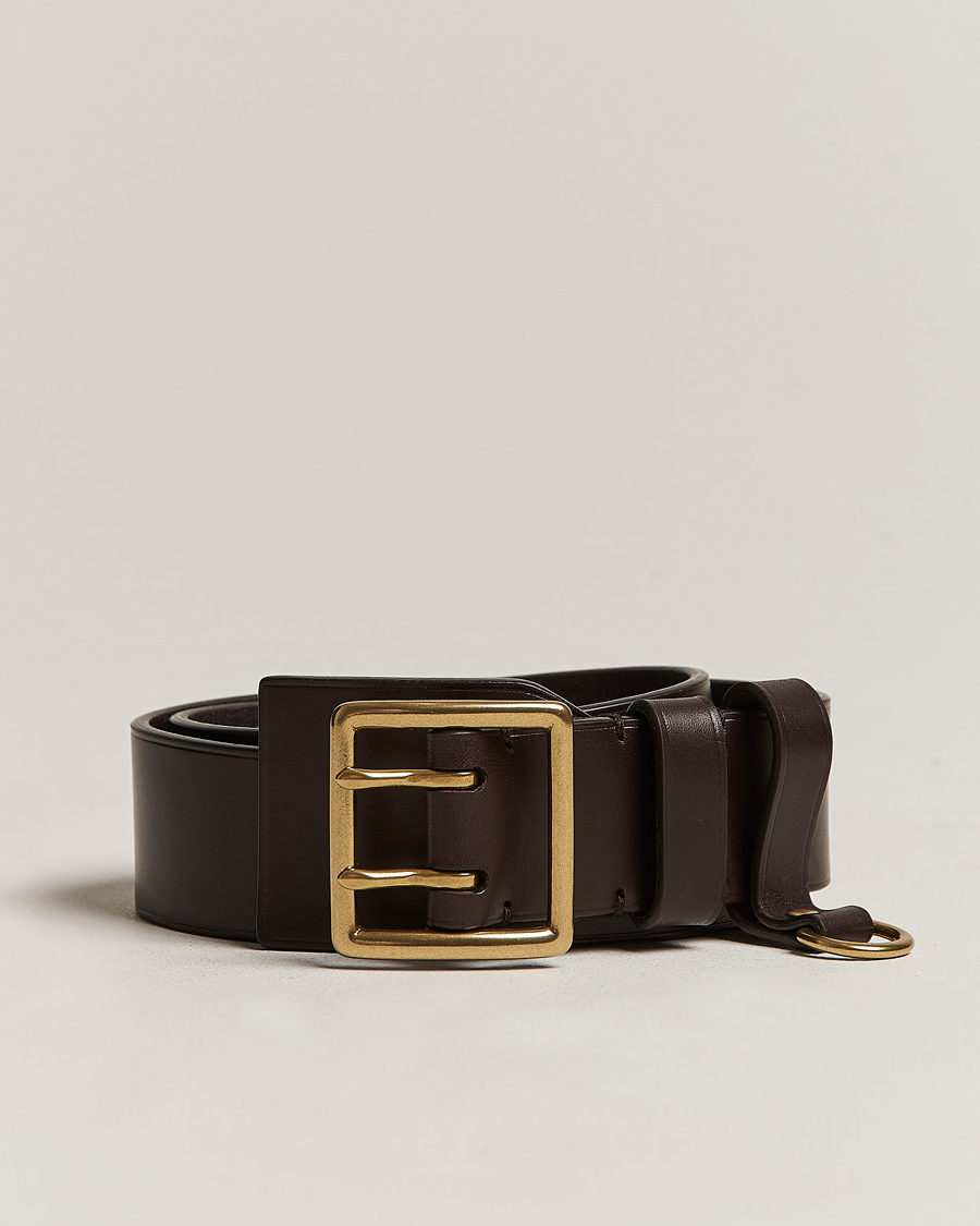Herr | Ralph Lauren Purple Label Vachetta Leather Belt Dark Brown | Ralph Lauren Purple Label | Vachetta Leather Belt Dark Brown