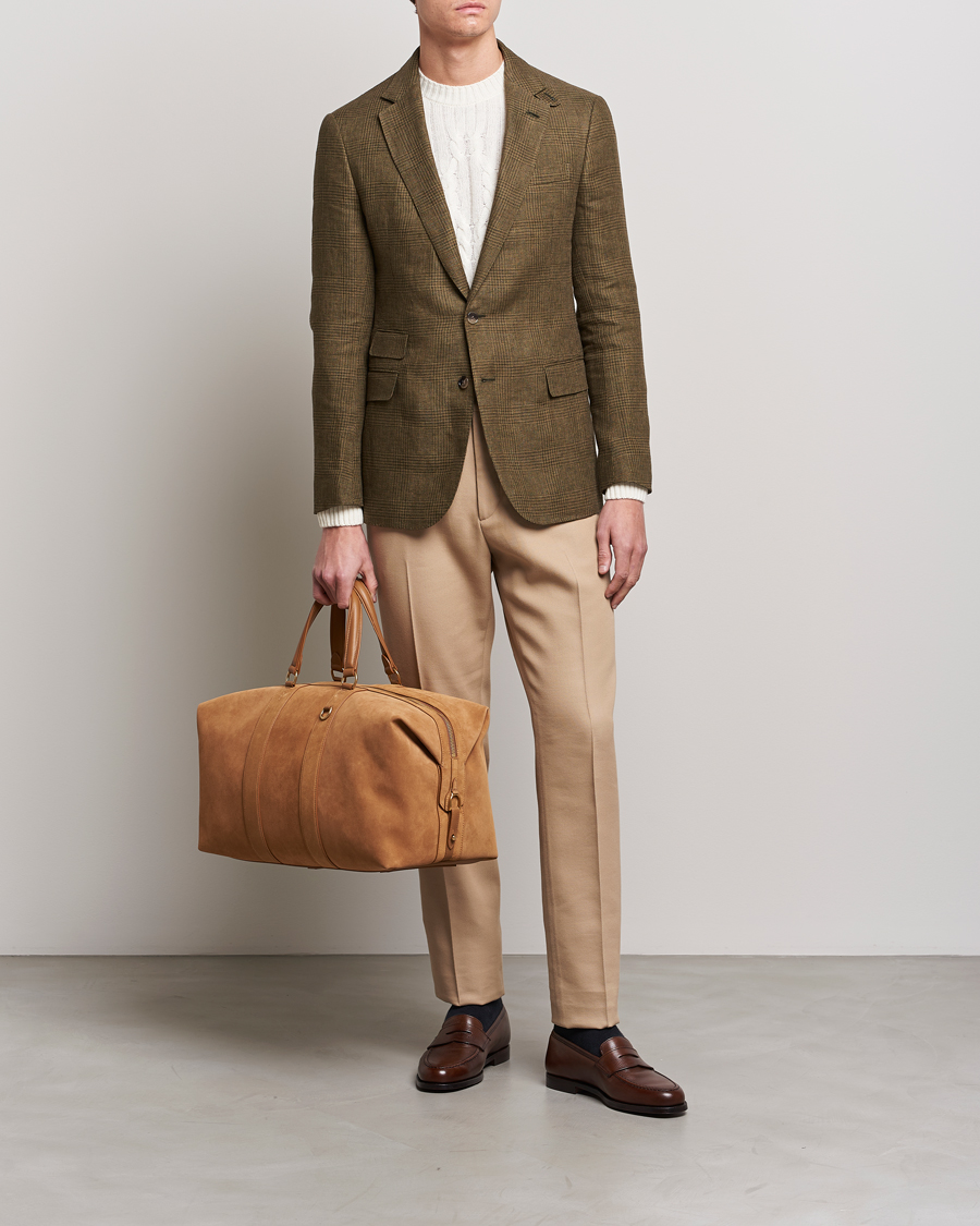 Herr | Weekendbags | Ralph Lauren Purple Label | Large Suede Duffelbag Fawn