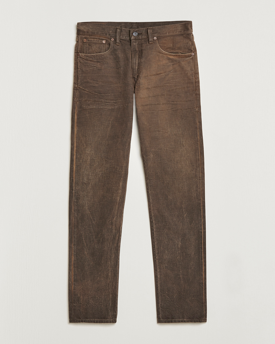 Herr | Jeans | RRL | Slim Fit 5-Pocket Denim Distressed Brown Wash
