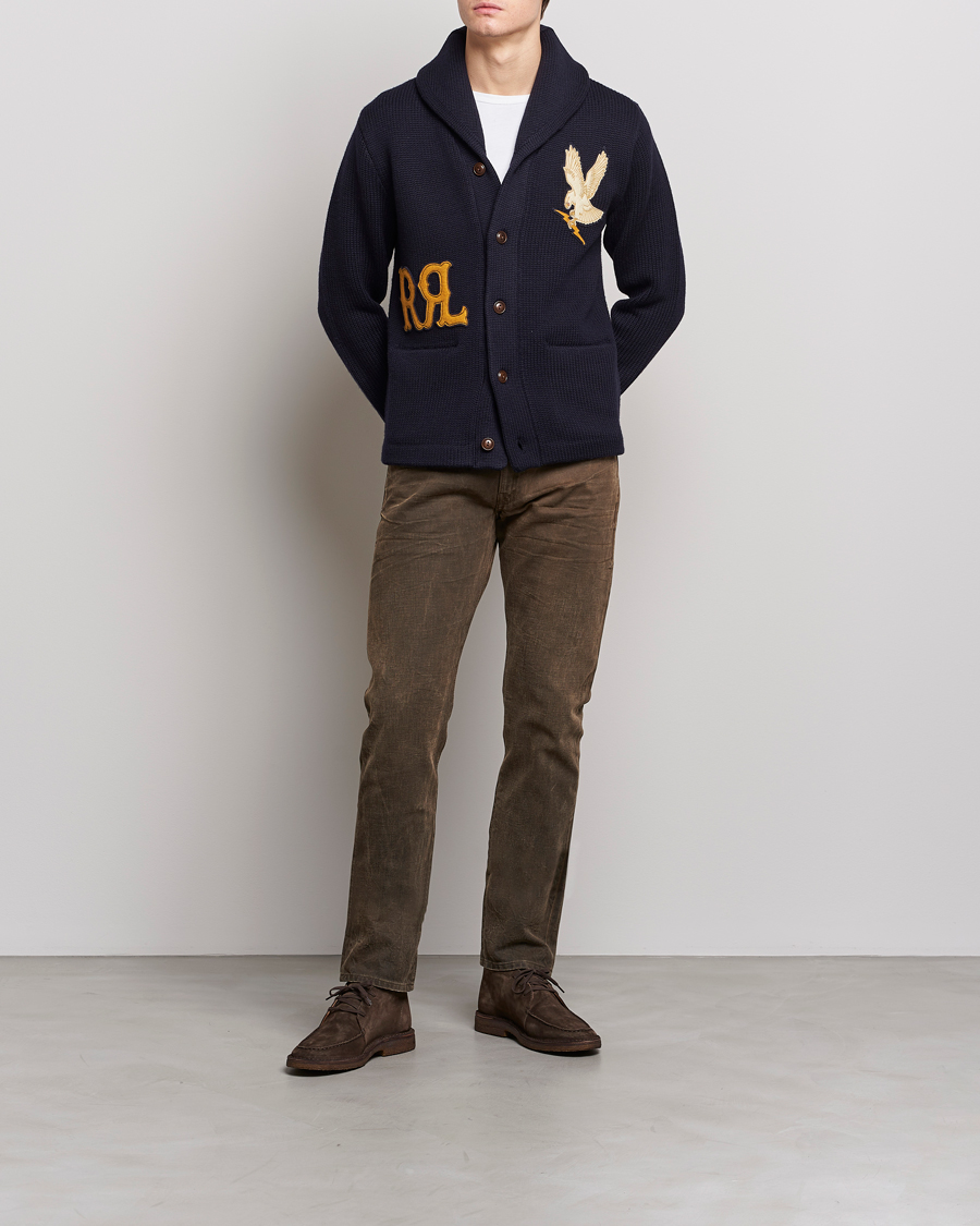 Herr | Jeans | RRL | Slim Fit 5-Pocket Denim Distressed Brown Wash