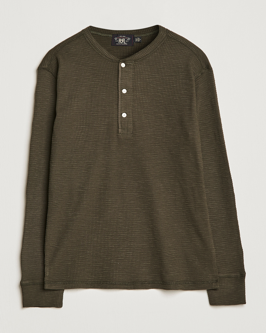 Herr | Tröjor | RRL | Long Sleeve Henley Dark Green