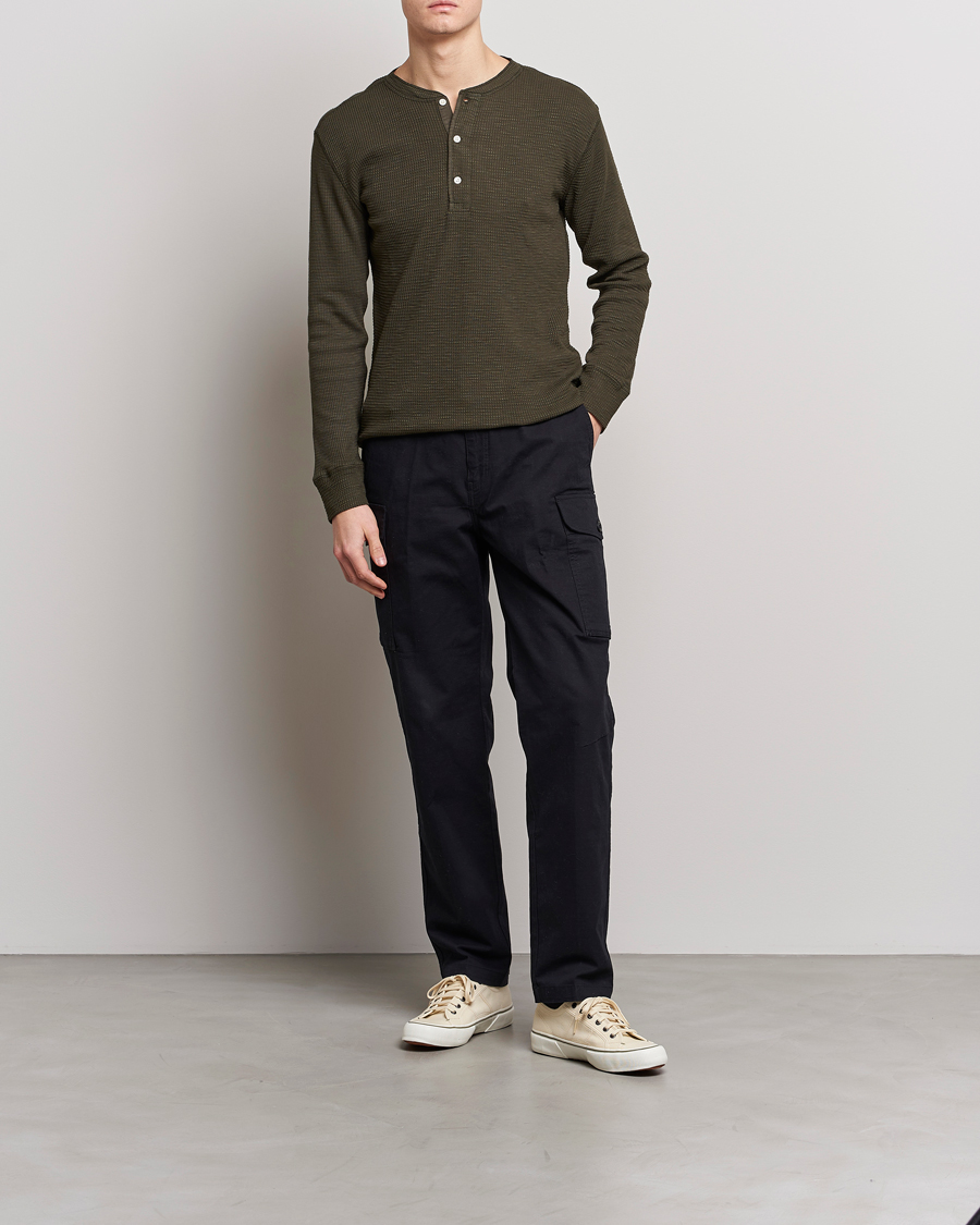 Herr | Tröjor | RRL | Long Sleeve Henley Dark Green