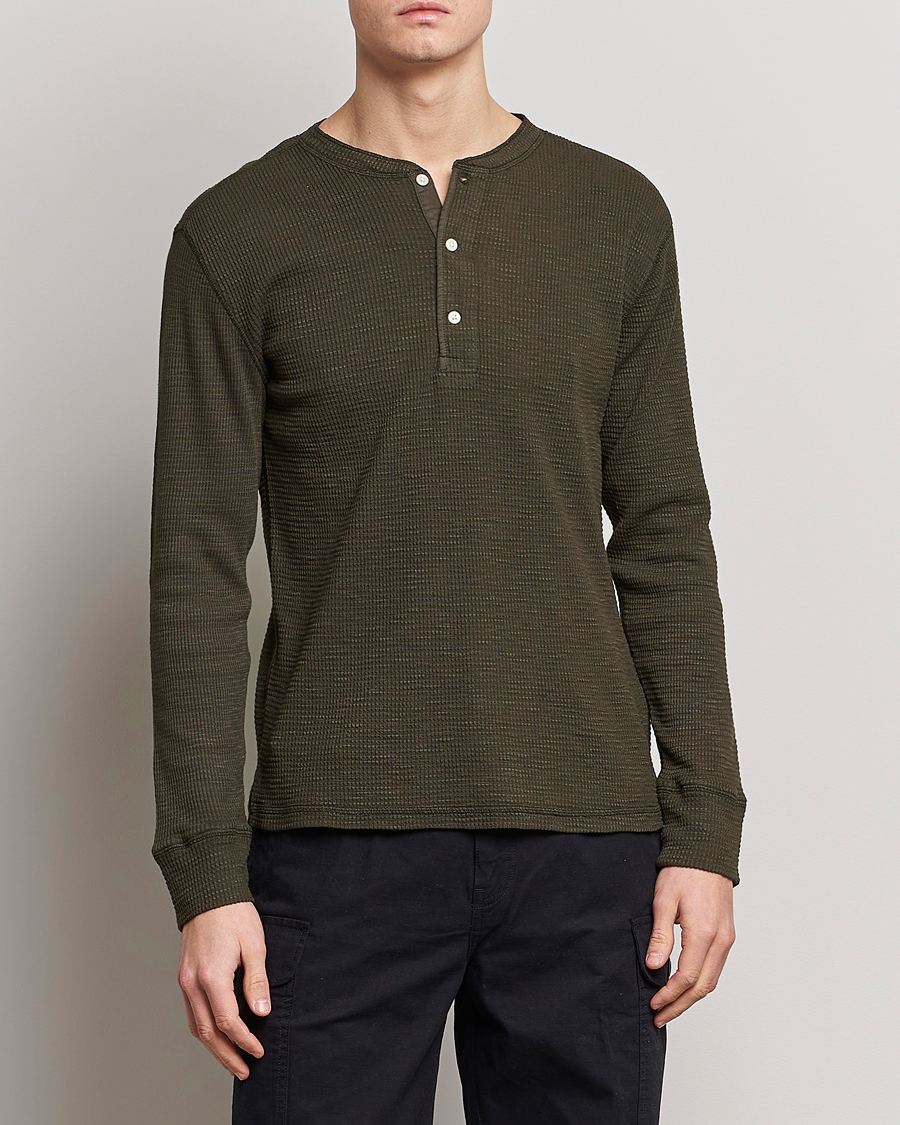 Herr | Tröjor | RRL | Long Sleeve Henley Dark Green