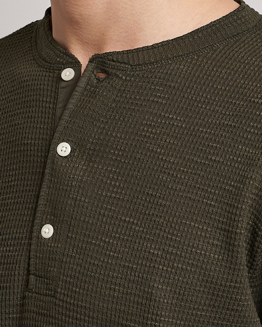 Herr | Tröjor | RRL | Long Sleeve Henley Dark Green