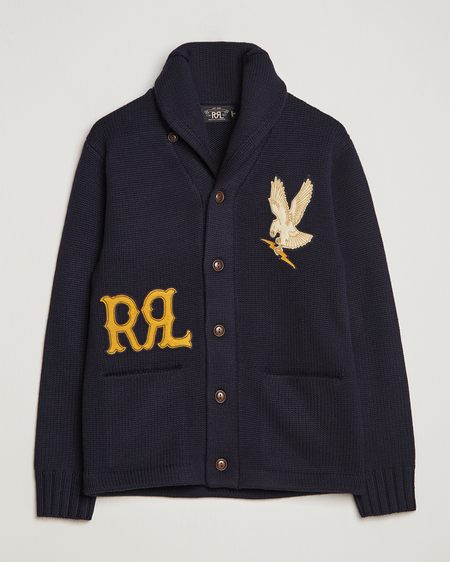 Herr | Tröjor | RRL | Eagle Patch Shawl Cardigan Navy