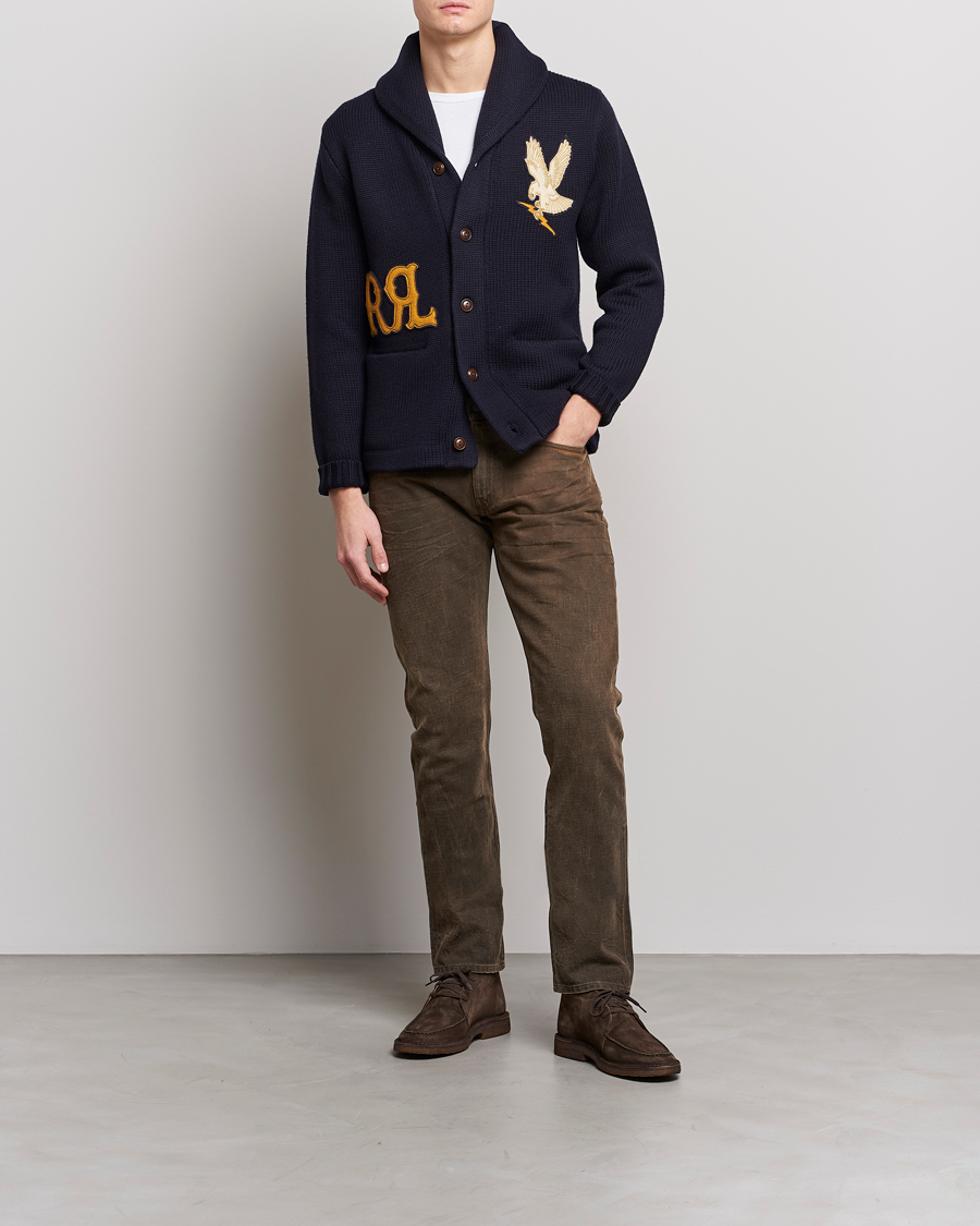 Herr | Tröjor | RRL | Eagle Patch Shawl Cardigan Navy