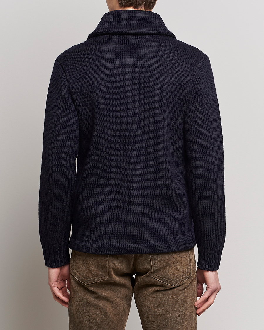Herr | Tröjor | RRL | Eagle Patch Shawl Cardigan Navy