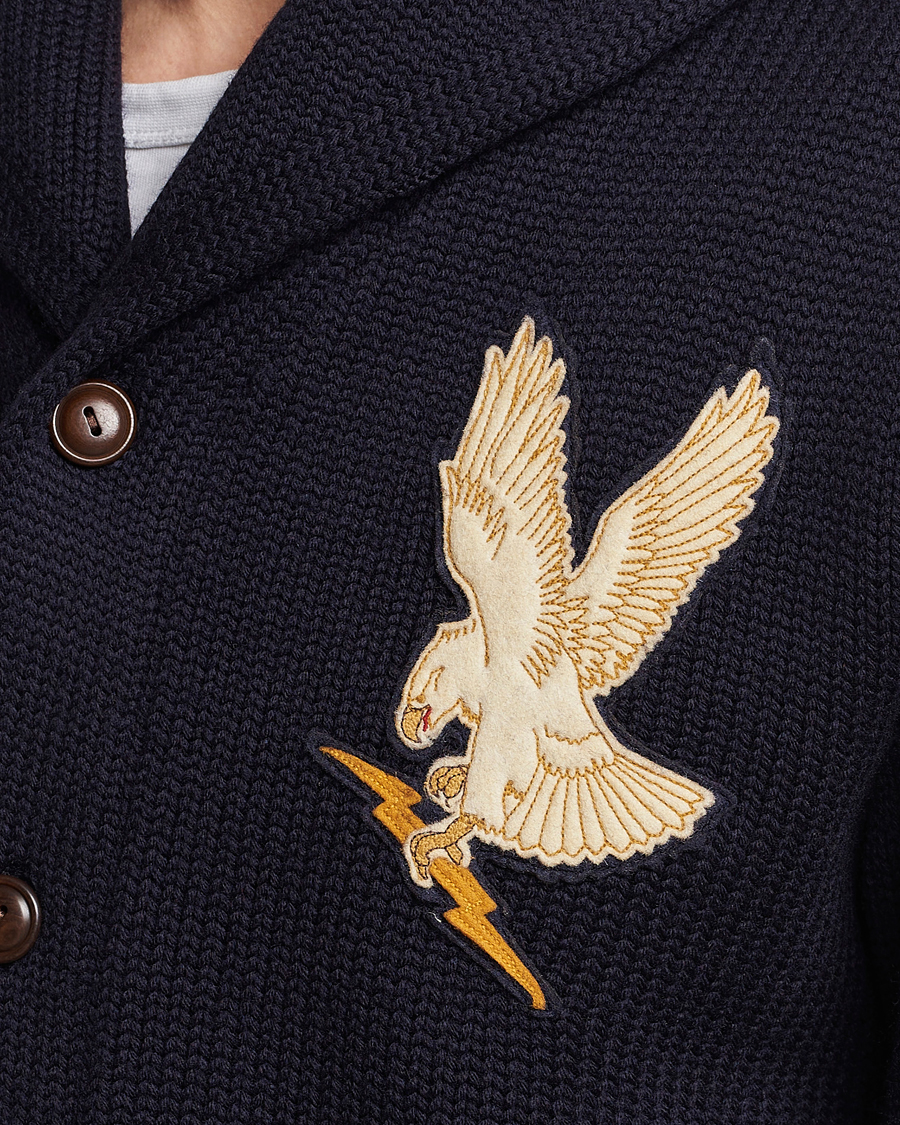 Herr | Tröjor | RRL | Eagle Patch Shawl Cardigan Navy