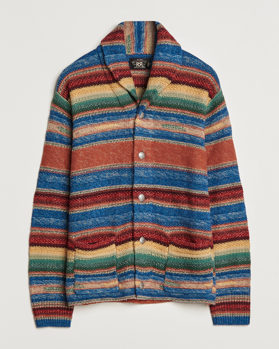 Herr | Tröjor | RRL | Wool/Linen Blend Shawl Cardigan Red Multi