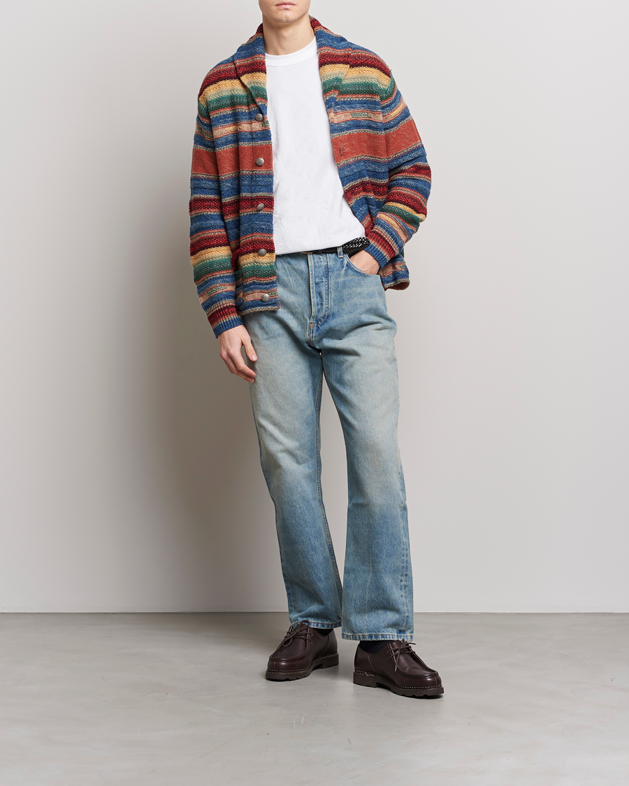 Herr | Tröjor | RRL | Wool/Linen Blend Shawl Cardigan Red Multi