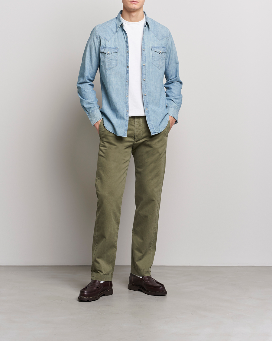 Herr | Skjortor | RRL | Buffalo Denim Western Shirt Davey Wash