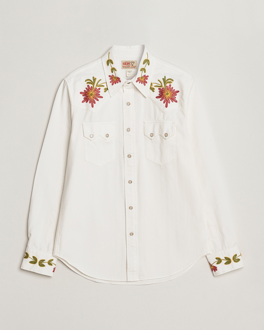 Herr | Skjortor | RRL | Sawtooth Western Embroidered Shirt White Wash