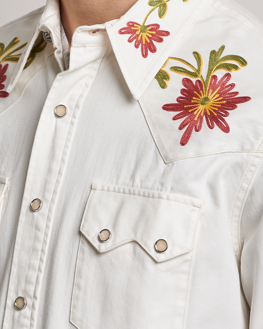 Herr | Skjortor | RRL | Sawtooth Western Embroidered Shirt White Wash