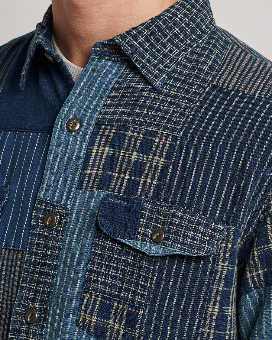 Herr | Skjortor | RRL | Sweet Orr Overshirt Indigo Patchwork