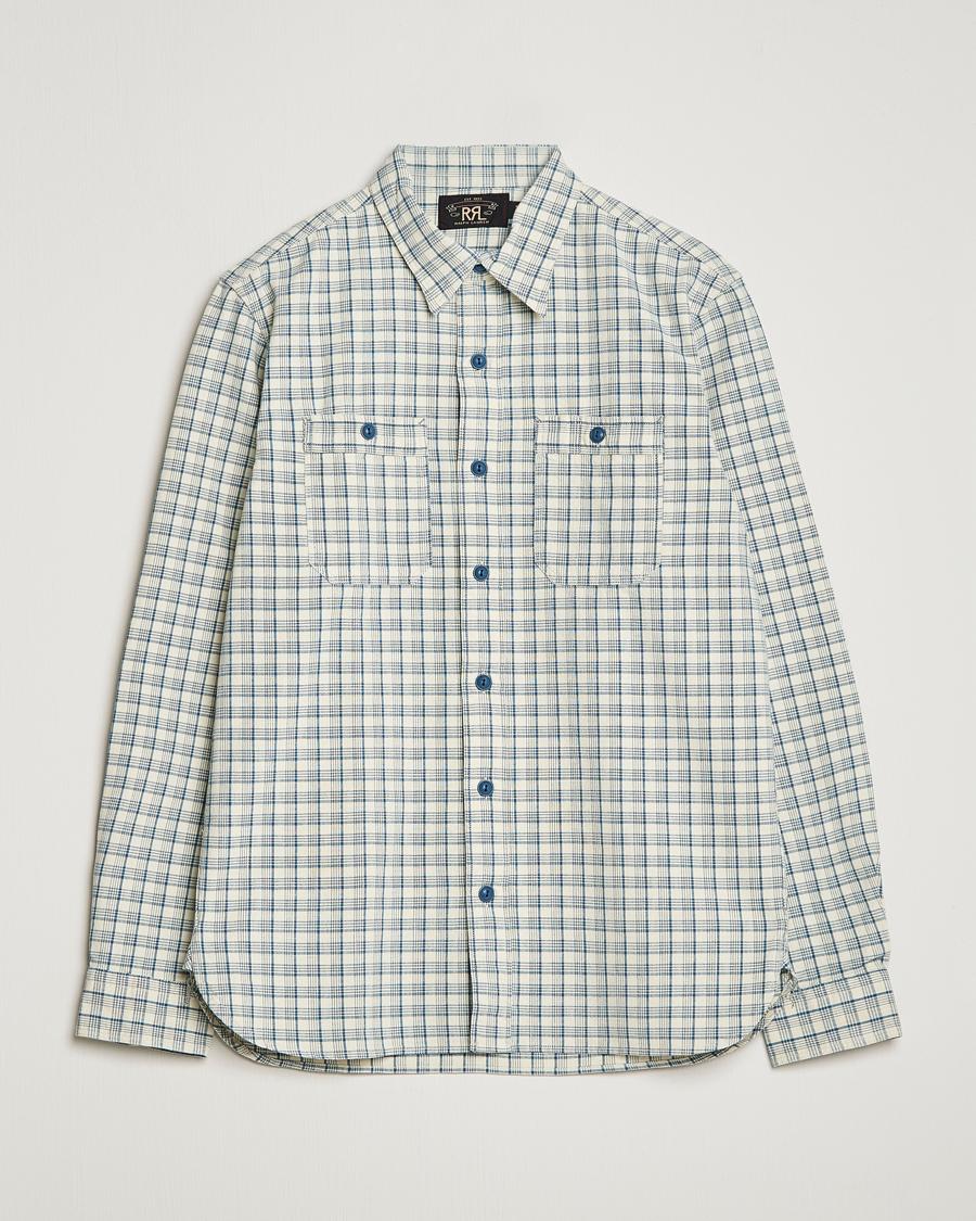 Herr | Skjortor | RRL | Alaska Overshirt Cream/Blue