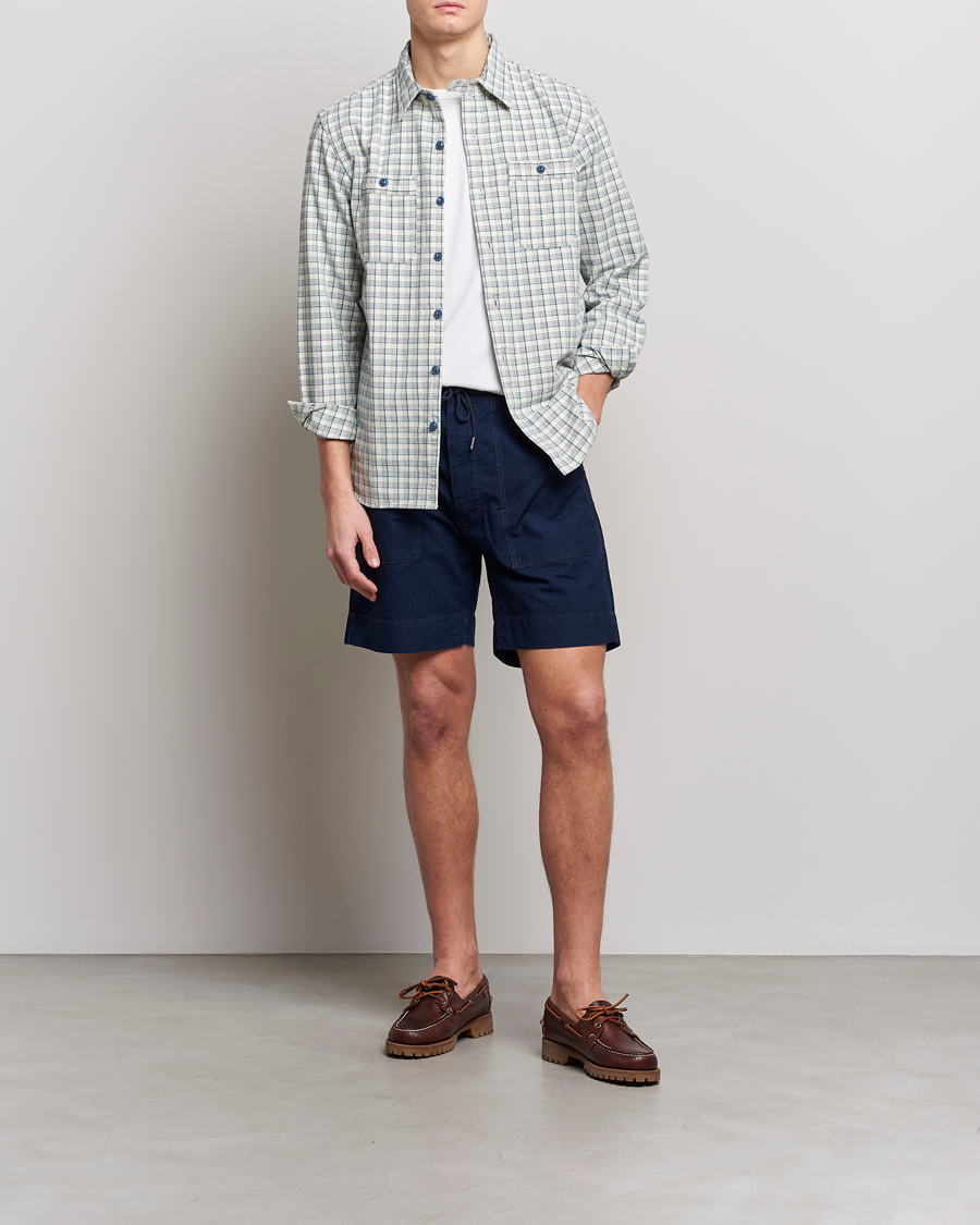 Herr | Skjortor | RRL | Alaska Overshirt Cream/Blue