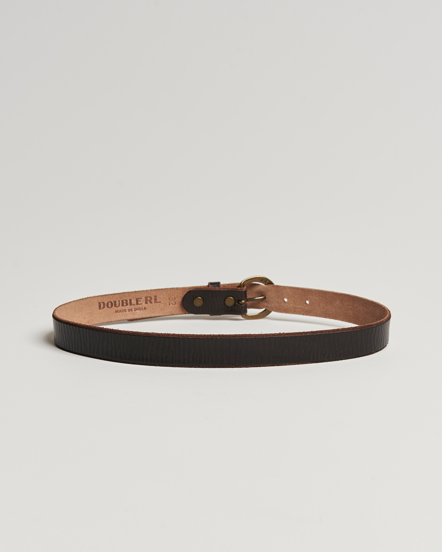 Herr | RRL Terramce Tumbled Leather Belt Dark Brown | RRL | Terramce Tumbled Leather Belt Dark Brown