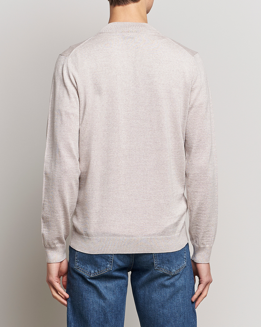 Herr | Tröjor | Stenströms | Merino Wool Full Zip Beige