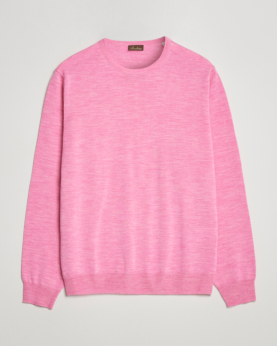 Herr | Tröjor | Stenströms | Merino Crew Neck Pink